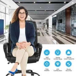 Costway Big & Tall 500lb Massage Office Chair E Xecutive PU Leather Computer Desk Chair -Luxe Living Interiors Shop GUEST a1021dcf 2e69 4826 a1ab a8ab532e72cc