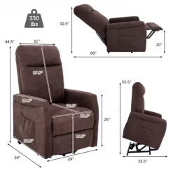 Costway Power Lift Recliner Chair For Elderly Living Room Chair W/ Remote Control GreyBrown -Luxe Living Interiors Shop GUEST a1f49f6c e542 476f 9a1b 7be1b86830b8