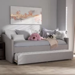 Twin Kaija Modern And Contemporary Fabric Daybed With Trundle Gray - Baxton Studio -Luxe Living Interiors Shop GUEST a214d4f7 f7f5 4e65 a01a 410b1f99d3eb