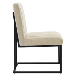 Indulge Channel Tufted Fabric Armless Dining Chair - Modway