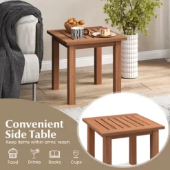 Tangkula 1PC/2PCS Patio Hardwood End Table Square Side Table With Slatted Tabletop Small Coffee Bistro Table Indoor Outdoor Side Table 15 Tangkula 1PC/2PCS Patio Hardwood End Table Square Side Table With Slatted Tabletop Small Coffee Bistro Table Indoor Outdoor Side Table -Luxe Living Interiors Shop GUEST a2369a79 8a7d 45f5 b88b a27548b8bf7a