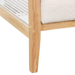 Mid-Century Velvet Upholstered Accent Chair, Armchair With Rattan Mesh-ModernLuxe -Luxe Living Interiors Shop GUEST a314120a 1d3a 4125 8ee0 4a8336028106