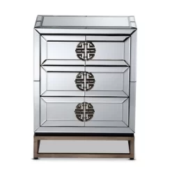 Laken 3 Drawers Mirrored Nightstand - Baxton Studio 9 Laken 3 Drawers Mirrored Nightstand - Baxton Studio -Luxe Living Interiors Shop GUEST a3ac1de8 5152 406b a6ad 0f821a0343da