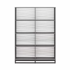 65.51" Large Maddock Bookcase Room Divider With Faux Wave Pattern Graphite - Room & Joy -Luxe Living Interiors Shop GUEST a3ed648d 009a 47dc b677 efb482beeef1