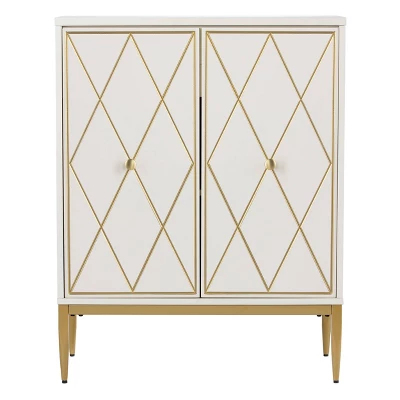 Nessnal 2 Door Accent Cabinet Cream/Gold - Aiden Lane 5 Nessnal 2 Door Accent Cabinet Cream/Gold - Aiden Lane - Image 3