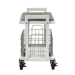 Cart System With Wheels 2 Tier White - Atlantic -Luxe Living Interiors Shop GUEST a41c9956 b2c4 48c7 ba02 0e7a4f75068c
