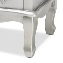 Callen Brushed Wood 3 Drawer Nightstand Silver - Baxton Studio -Luxe Living Interiors Shop GUEST a4b6f5f5 61e5 4202 9cd6 fca5a667e7b5