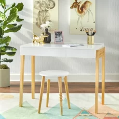 Alena Desk And Stool Set - Buylateral -Luxe Living Interiors Shop GUEST a4fb68bd 933a 4ab9 97b7 5a9afb3f2c59