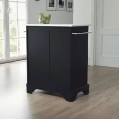 Lafayette Stone Top Portable Kitchen Island/Cart Black/White - Crosley 13 Lafayette Stone Top Portable Kitchen Island/Cart Black/White - Crosley -Luxe Living Interiors Shop GUEST a5575e69 6c8b 4492 8644 7d33225b8588