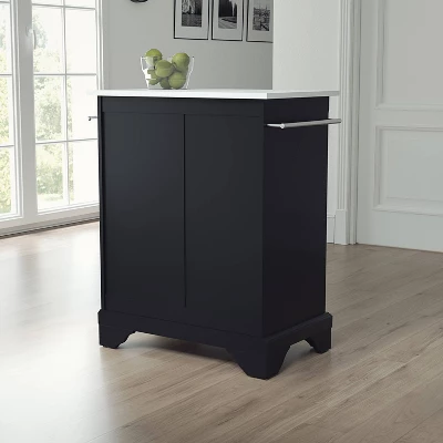 Lafayette Stone Top Portable Kitchen Island/Cart Black/White - Crosley 5 Lafayette Stone Top Portable Kitchen Island/Cart Black/White - Crosley - Image 3