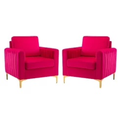 Set Of 2 Iapygia Contemporary Tufted Wooden Upholstered Club Chair With Metal Legs For Bedroom Club Chair| ARTFUL LIVING DESIGN 34 Set Of 2 Iapygia Contemporary Tufted Wooden Upholstered Club Chair With Metal Legs For Bedroom Club Chair| ARTFUL LIVING DESIGN -Luxe Living Interiors Shop GUEST a56c878c a06a 4ffe a955 9dfdb3de6601