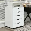 Costway 5 Drawer Dresser Storage Cabinet Chest W/Wheels For Home Office White -Luxe Living Interiors Shop GUEST a5b1aedc 6dfd 4aaa bd02 8619b657a2b3