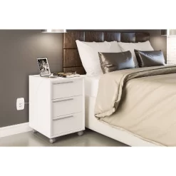 Maia 3 Drawer File Cabinet White - Polifurniture -Luxe Living Interiors Shop GUEST a63c984c 2764 4f8a 88f8 685d5e84455c