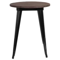 Flash Furniture 24" Round Metal Indoor Table With Rustic Wood Top -Luxe Living Interiors Shop GUEST a66e2e36 a4be 4d6a b1e6 f50896baeec1
