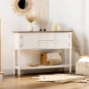 HOMCOM Console Table With Drawers, Vintage Entryway Table With 2 Drawers, Cabinets And Bottom Shelf, Retro Sofa Table For Living Room, Bedroom, White -Luxe Living Interiors Shop GUEST a6d6f733 8063 4423 b764 9faab1921f7b