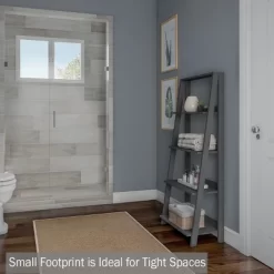 Lavish Home 4-Tier Ladder Bookshelf Freestanding Wooden Bookcase, Gray -Luxe Living Interiors Shop GUEST a6fb23f7 3b65 4b9b be89 f3ac12766951