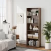 Costway 5-Shelf Storage Bookcase Stand Modern Multi-Functional Display Cabinet Walnut -Luxe Living Interiors Shop GUEST a7c1823a 658f 48c2 8c0d 3dfd9d31d79c