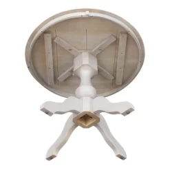 36"x36" Solid Wood Round Pedestal Dining Table Washed Gray Taupe - International Concepts -Luxe Living Interiors Shop GUEST a8693cd0 48e7 44bc bb1c b61e1f002b77