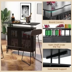 Costway 4-Tier Metal Home Bar Unit Liquor Bar Table With Storage Shelves & 6 Glass Holders 16 Costway 4-Tier Metal Home Bar Unit Liquor Bar Table With Storage Shelves & 6 Glass Holders -Luxe Living Interiors Shop GUEST a8ce2389 ce43 40b0 8b26 225f007cea2a