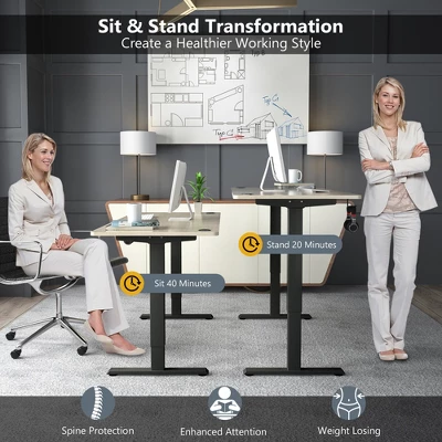 Costway Office Electric Adjustable Standing Up Desk Dual Motor W/ Controller 8 Costway Office Electric Adjustable Standing Up Desk Dual Motor W/ Controller - Image 6