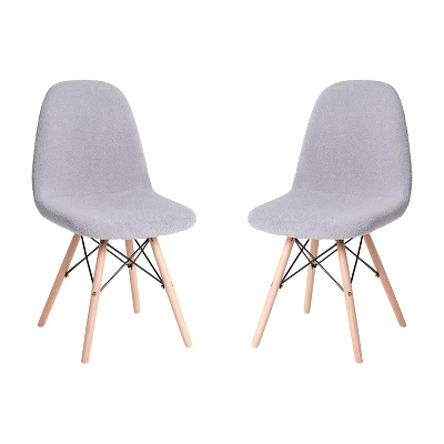 Emma And Oliver Set Of 2 Dorset Series Faux Shearling Accent Chairs With Beechwood Legs For Living Room, Bedroom, Dorm And More 12 Emma And Oliver Set Of 2 Dorset Series Faux Shearling Accent Chairs With Beechwood Legs For Living Room, Bedroom, Dorm And More - Image 10