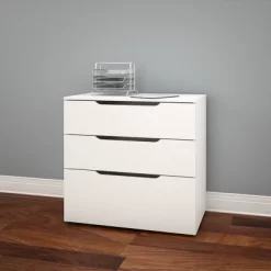 Arobas 3 Drawer Filing Cabinet White - Nexera