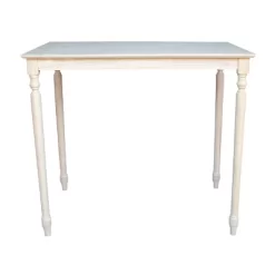 30' X 48' Solid Wood Bar Height Table With Turned Legs Unfinished - International Concepts