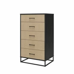 Kelly 5 Drawer Dresser Faux Rattan/Black Oak - Novogratz 15 Kelly 5 Drawer Dresser Faux Rattan/Black Oak - Novogratz -Luxe Living Interiors Shop GUEST acafe951 250e 4e24 b326 669f15844487