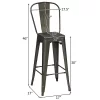Costway Set Of 4 High Back Metal Stool 30'' Seat Bar Height Industrial Bar Stools GunBlack -Luxe Living Interiors Shop GUEST ad045199 88d1 4a80 b538 f967e13e3267