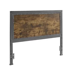Queen Urban Industrial Wood And Metal Panel Headboard Brown - Saracina Home -Luxe Living Interiors Shop GUEST adc33663 2379 475a bac3 dd38d518411f