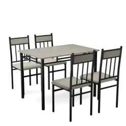 Costway 5 Piece Dining Set Faux Marble Top Table 30'' And 4 Padded Seat Chairs W/ Metal Legs -Luxe Living Interiors Shop GUEST ade5d5d5 73ad 46af 82d8 b90f5d4fd954