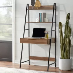 3pc Denton Ladder Desk And Shelf Walnut/Black - Buylateral -Luxe Living Interiors Shop GUEST aeb7134a 84b9 4fbb ada4 922c6f3e8ba0