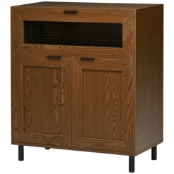 HOMCOM Industrial Buffet Cabinet, Kitchen Sideboard With Metal Grid Flip Drawer, 2-Tier Cabinet, Adjustable Shelf For Living Room, Dining Room, Walnut -Luxe Living Interiors Shop GUEST af85ade2 9e77 4030 9aa0 33b5941d7adf