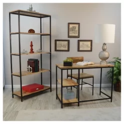 72" Flynn Tall Bookcase Natural/Black - Carolina Chair And Table -Luxe Living Interiors Shop GUEST afa4b637 e9de 4a01 8d81 71964f9c640e