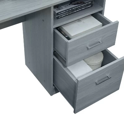 Functional L Shaped Desk With Storage Gray - Techni Mobili 8 Functional L Shaped Desk With Storage Gray - Techni Mobili - Image 6