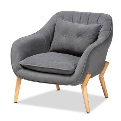 Valentina Velvet Natural Wood Armchair - Baxton Studio 13 Valentina Velvet Natural Wood Armchair - Baxton Studio - Image 11