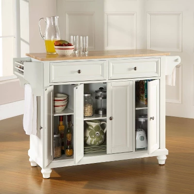 Cambridge Natural Wood Top Kitchen Island White - Crosley 4 Cambridge Natural Wood Top Kitchen Island White - Crosley - Image 2