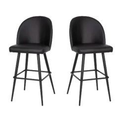 Flash Furniture Lyla Commercial Grade Modern Armless Barstools With Contoured Backrest, Steel Frame And Integrated Footrest - Set Of 2 -Luxe Living Interiors Shop GUEST b1264c90 4f0e 45b1 8f39 85cf82c1fa90
