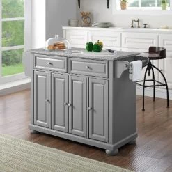 Alexandria Kitchen Island With Solid Granite Top Vintage Gray - Crosley -Luxe Living Interiors Shop GUEST b187da39 2e2b 4dab be2c 5fd9546a93cb