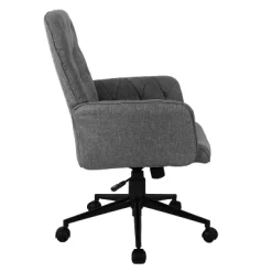 Modern Upholstered Tufted Office Chair With Arms Gray - Techni Mobili -Luxe Living Interiors Shop GUEST b19e191d dcbc 4153 b5a8 b54598b79c5a