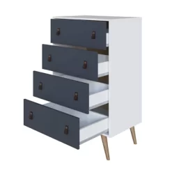 Amber Tall 4 Drawer Dresser With Faux Leather Handles - Manhattan Comfort -Luxe Living Interiors Shop GUEST b1f999df 0b43 4bf6 8eb0 1c65272e4953 1