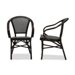 Set Of 2 Artus Indoor And Outdoor Stackable Bistro Dining Chairs - Baxton Studio