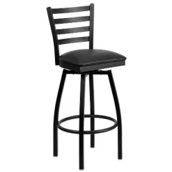 Flash Furniture Black Ladder Back Swivel Metal Barstool -Luxe Living Interiors Shop GUEST b3875561 e0dc 4da3 abee f9ffa8cb5e06