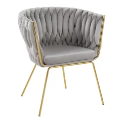 Braided Renee Velvet/Metal Accent Chair - LumiSource 22 Braided Renee Velvet/Metal Accent Chair - LumiSource -Luxe Living Interiors Shop GUEST b4970168 d80e 4087 bcdc 21a14929497a
