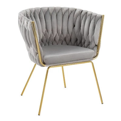 Braided Renee Velvet/Metal Accent Chair - LumiSource 12 Braided Renee Velvet/Metal Accent Chair - LumiSource - Image 10