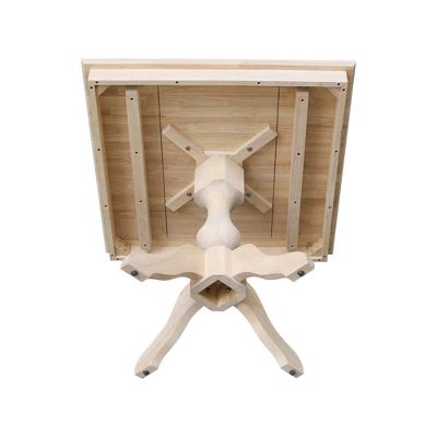 29.9" Dining Tables Sparks Square Top Pedestal Unfinished - International Concepts 5 29.9" Dining Tables Sparks Square Top Pedestal Unfinished - International Concepts - Image 3
