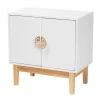 Kamana Two-Tone Wood And Metal 2 Door Storage Cabinet White/Gold/Oak Brown - Baxton Studio -Luxe Living Interiors Shop GUEST b6623c2d 92db 4996 9561 3d89c741cce5