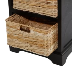 Farmhouse Wooden Chest With Wicker Basket Drawers Black - Olivia & May -Luxe Living Interiors Shop GUEST b6b18fac 0252 410e b8d3 6b3d87869f8f