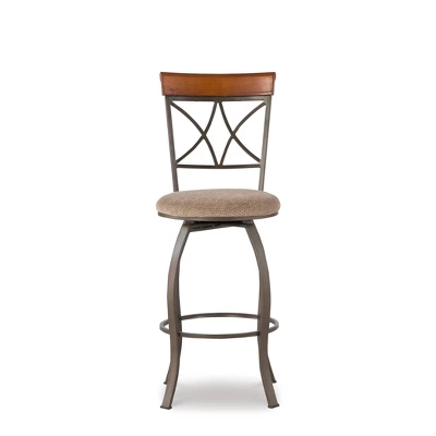 29" Carter Swivel Barstool Metal/Tan/Cherry - Powell Company 4 29" Carter Swivel Barstool Metal/Tan/Cherry - Powell Company - Image 2