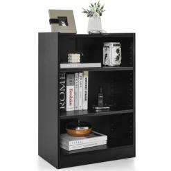 Costway 3-Tier Bookcase Open Multipurpose Display Rack Cabinet With Adjustable Shelves Black/Brown -Luxe Living Interiors Shop GUEST b7f19b4f f9c8 4e6f b819 0a9ee256e3c3